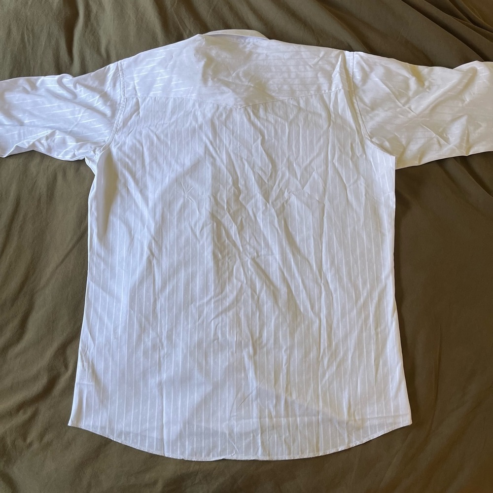 Men’s Wrangler white pearl snap western shirt - Picture 4 of 4
